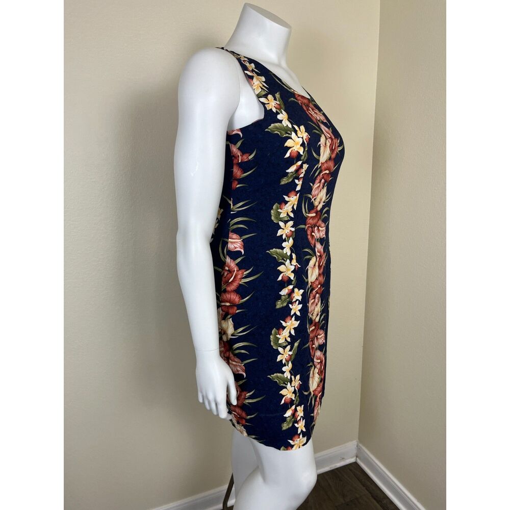 Vintage Two Palms Women Size XL Tropical Floral Sheath Mini Dress Hawaiian Shift - Picture 10 of 14